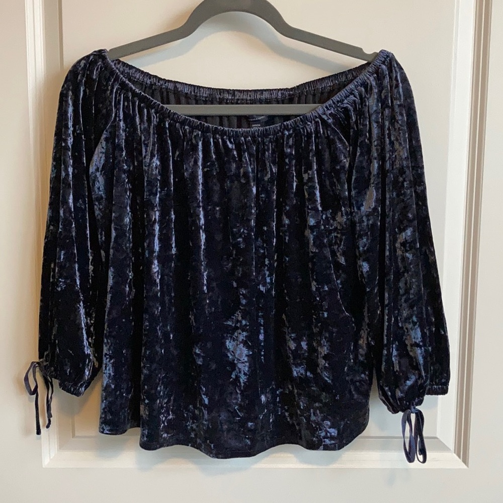 American Eagle Velvet Off the Shoulder Top